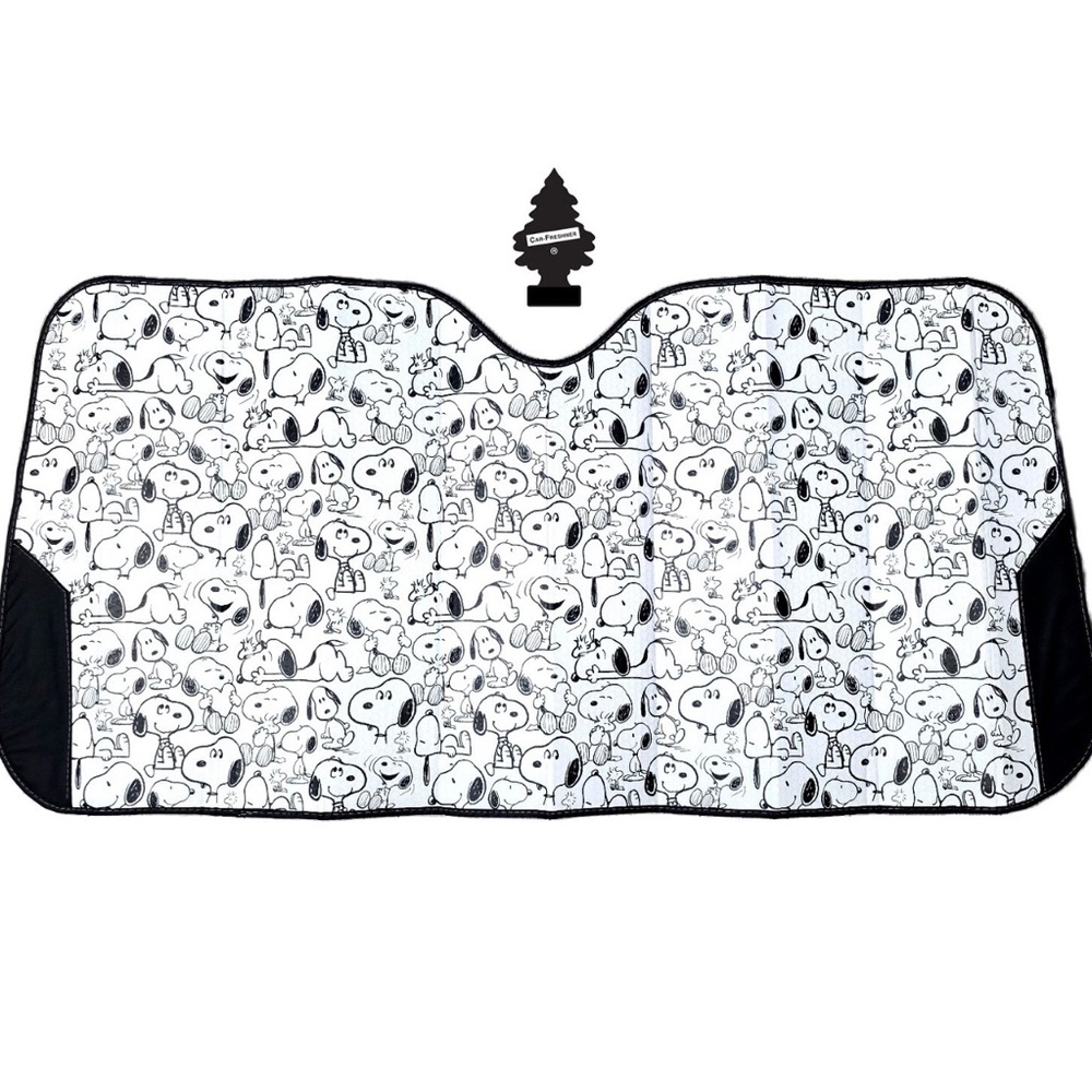Snoopy Expression Car Turck Sunshade with Little Tree Air Freshener 58" X 27.5"
